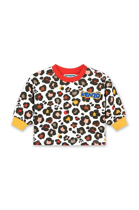 Детская хлопковая кофта Kenzo Kids цвет бежевый узор