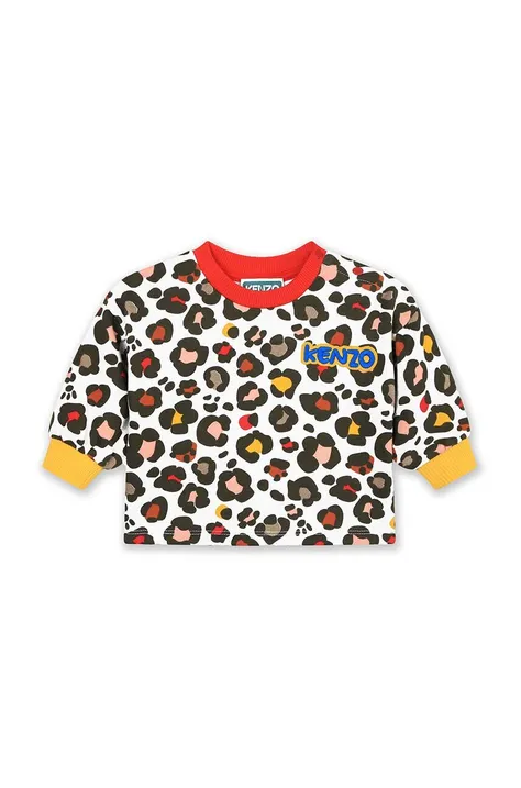 Kenzo Kids bluza bawełniana dziecięca kolor beżowy wzorzysta