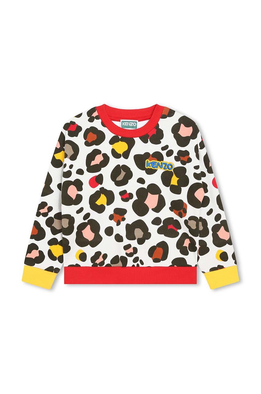 Kenzo Kids bluza bawełniana dziecięca kolor beżowy wzorzysta