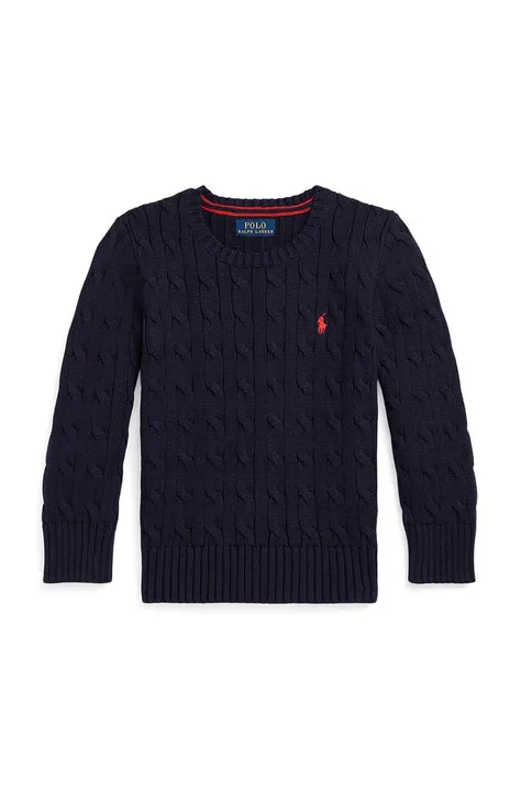Dječji pamučni pulover Polo Ralph Lauren boja: tamno plava