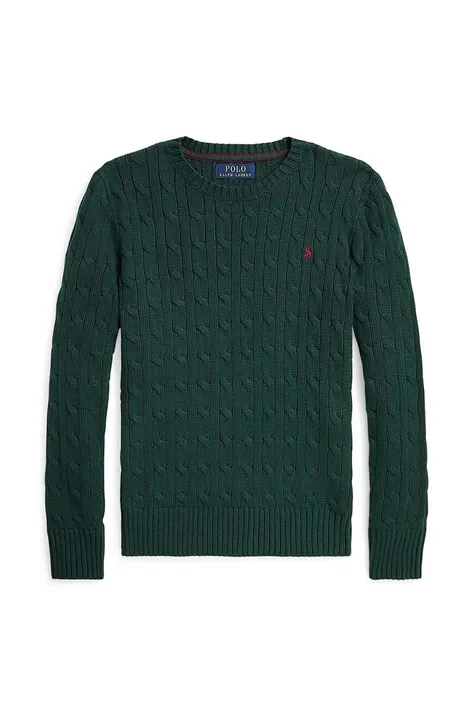 Дитячий бавовняний светр Polo Ralph Lauren колір зелений
