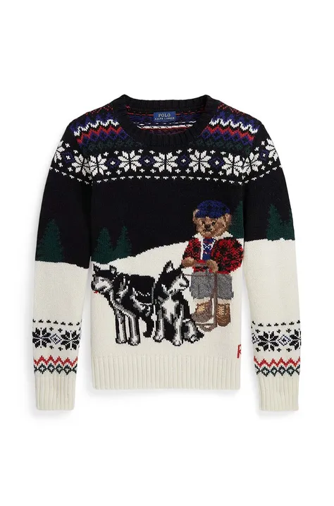 Dječji vuneni pulover Polo Ralph Lauren boja: bijela