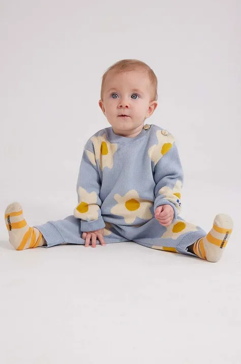 Bobo Choses sweter bawełniany niemowlęcy kolor niebieski