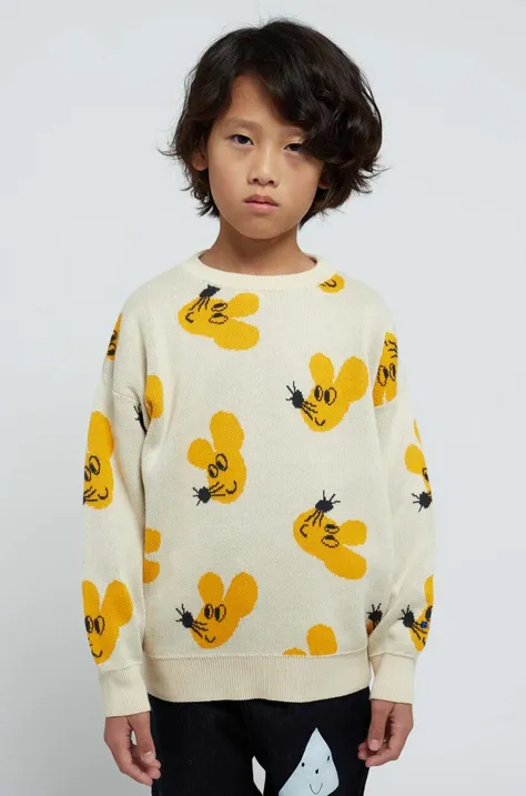 Dječji pamučni pulover Bobo Choses boja: bijela