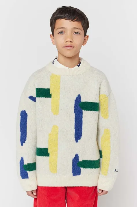 Dětský svetr s příměsí vlny Bobo Choses béžová barva