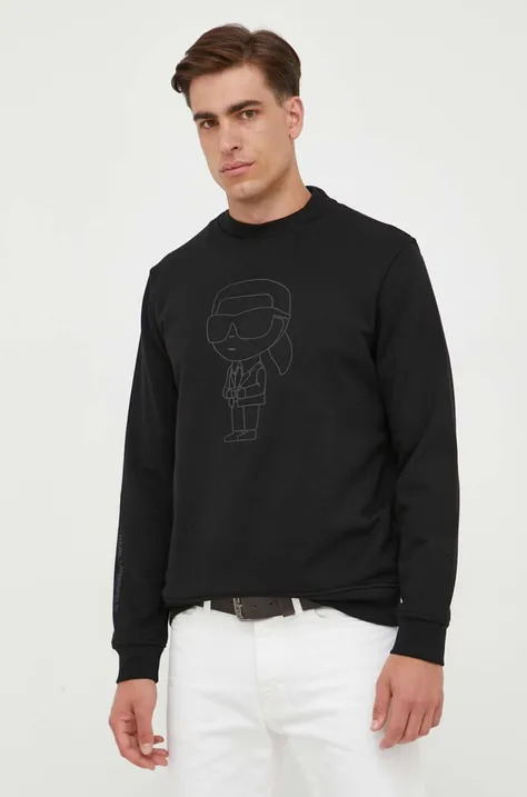 Кофта Karl Lagerfeld мужская цвет чёрный с аппликацией