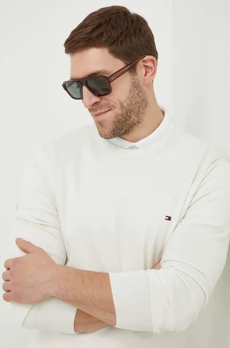 Tommy Hilfiger sweter męski kolor biały lekki