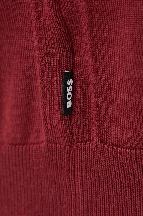 Вовняний светр BOSS Leno-P — AW23-SWM01F, бордо — фото 5