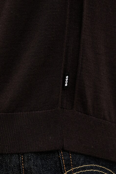 Вовняний светр BOSS Leno-P — AW23-SWM01F, коричневий — фото 6