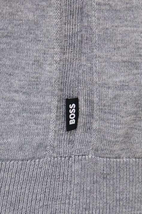 Вовняний светр BOSS Leno-P — AW23-SWM01F, сірий — фото 5