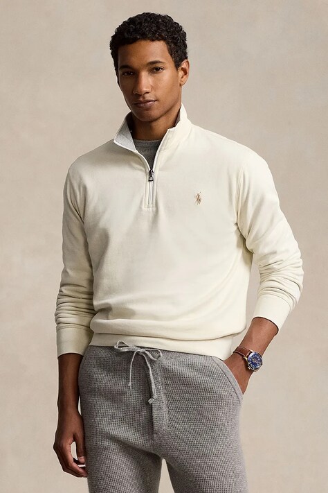 Кофта Polo Ralph Lauren чоловіча колір коричневий однотонна 710812963