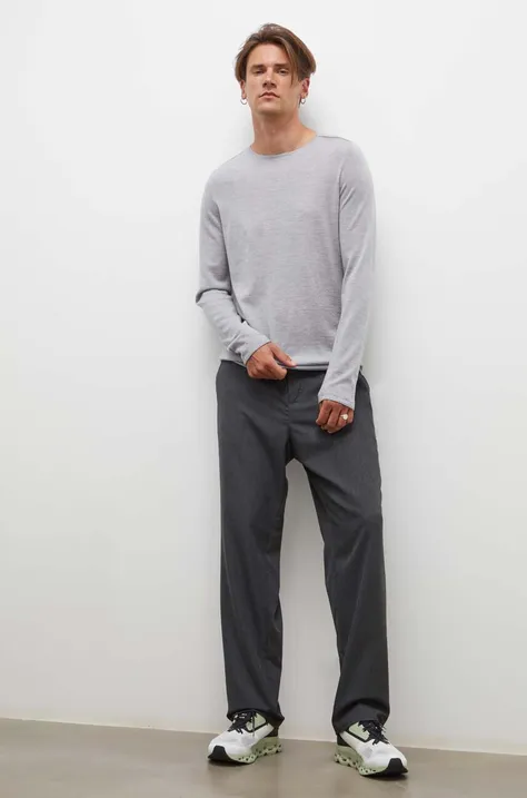 Шерстяной свитер Drykorn мужской цвет серый лёгкий