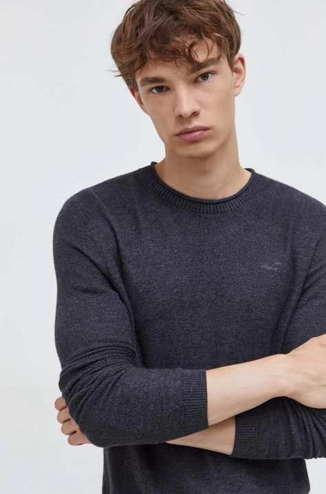 Hollister Co. sweter męski kolor szary lekki