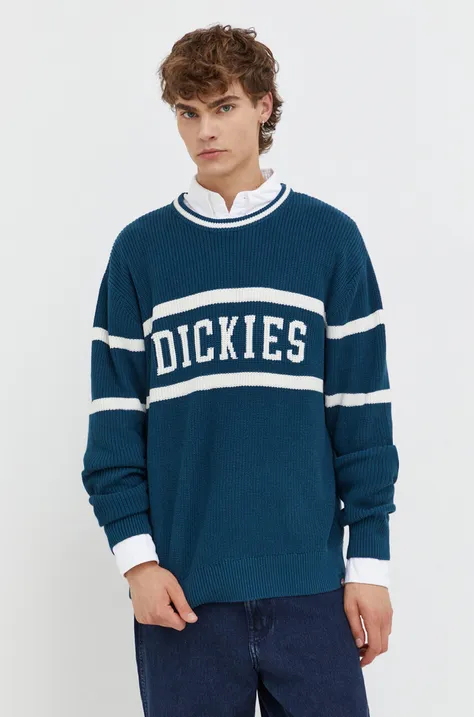 Pamučni pulover Dickies boja: tamno plava