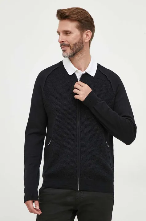 Liu Jo sweter z domieszką wełny męski kolor czarny