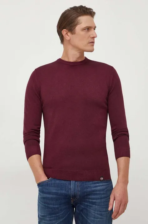 Colmar sweter wełniany męski kolor bordowy lekki
