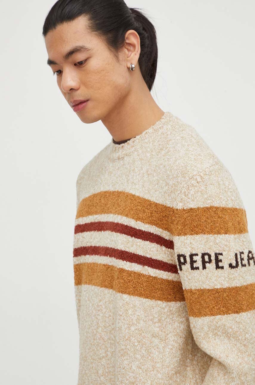 Pulover Pepe Jeans moški, bež barva