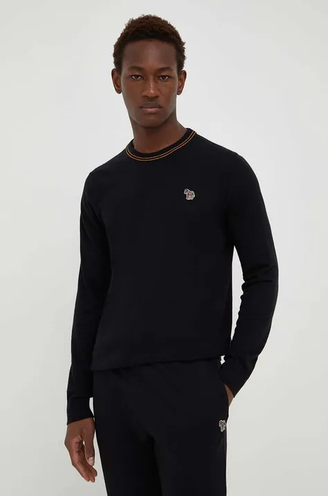 PS Paul Smith sweter z domieszką wełny męski kolor czarny lekki