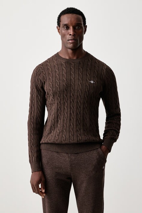 Gant Sweter męski bawełniany brązowy 8050601