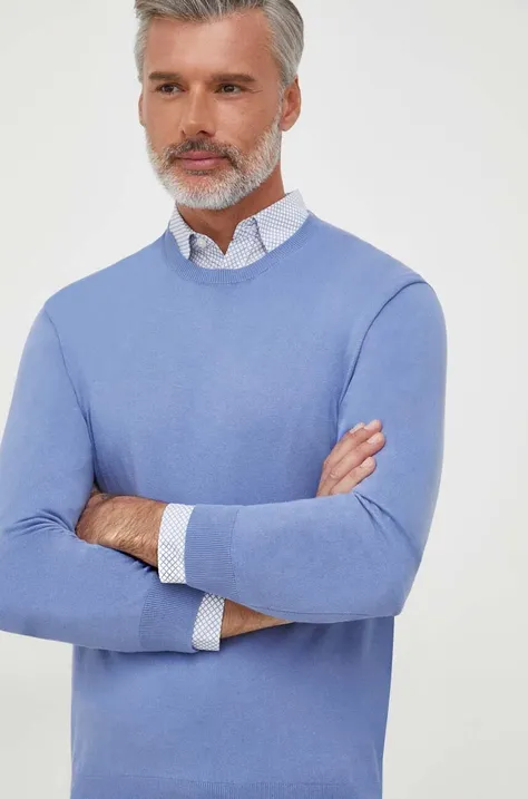 United Colors of Benetton sweter męski kolor niebieski lekki