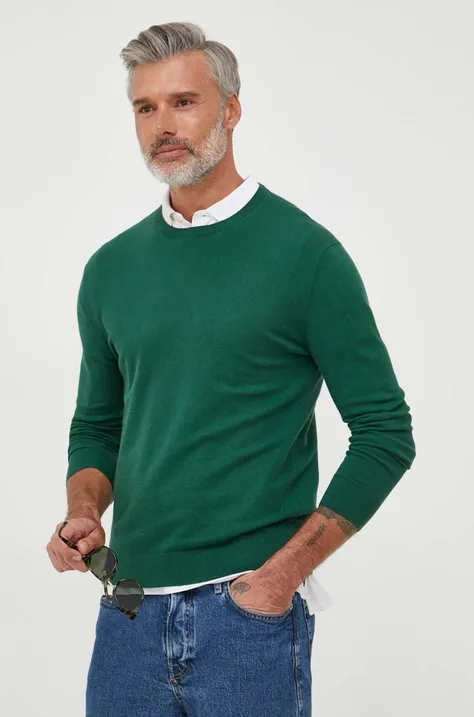 Pulover United Colors of Benetton moški, zelena barva