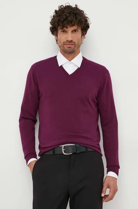 United Colors of Benetton sweter męski kolor fioletowy lekki