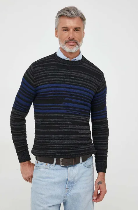 Sisley gyapjúkeverék pulóver férfi, szürke