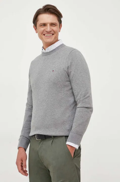 Tommy Hilfiger sweter z domieszką kaszmiru kolor szary lekki