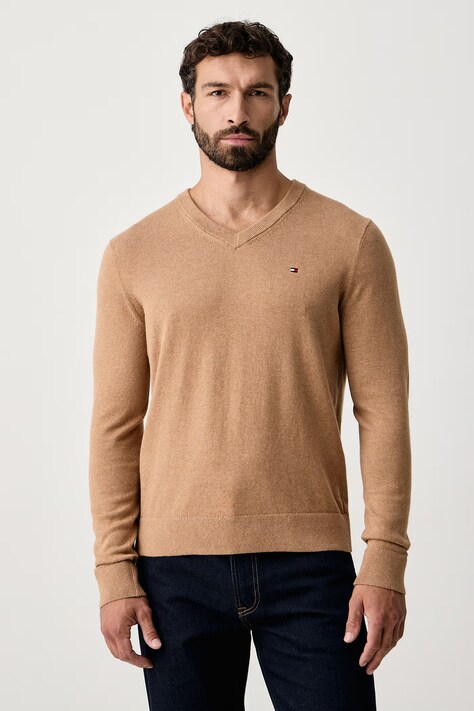 Tommy Hilfiger Maglione da uomo con misto cashmere beige MW0MW28047