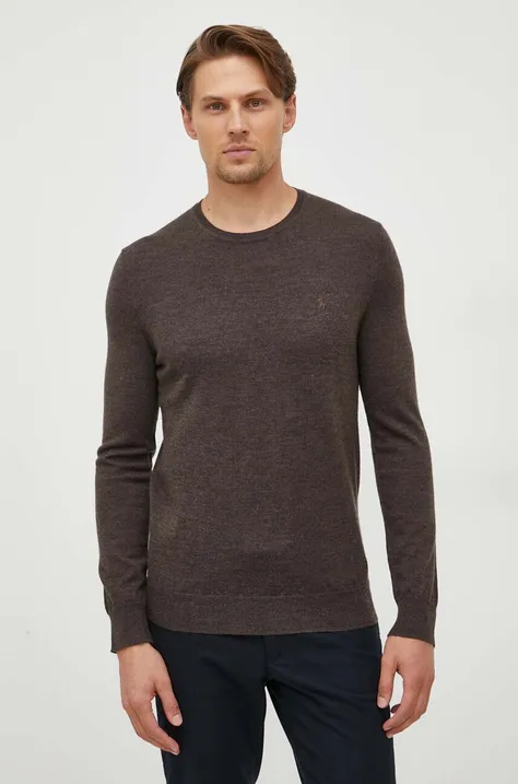Polo Ralph Lauren sweter wełniany męski kolor brązowy