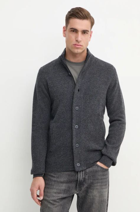 Barbour cardigan in lana colore grigio