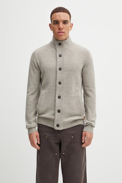 Barbour cardigan din lana culoarea gri