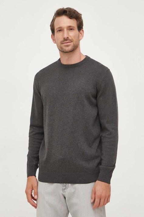 Barbour sweter bawełniany Essentials kolor szary lekki MKN0932