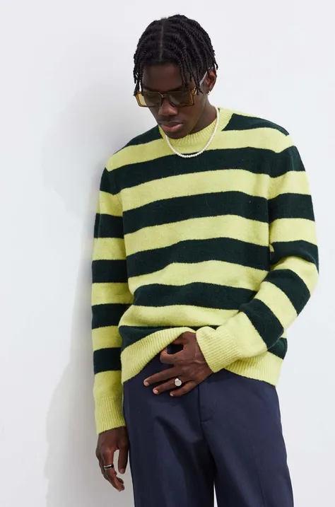 Вълнен пуловер Won Hundred мъжки в зелено от лека материя