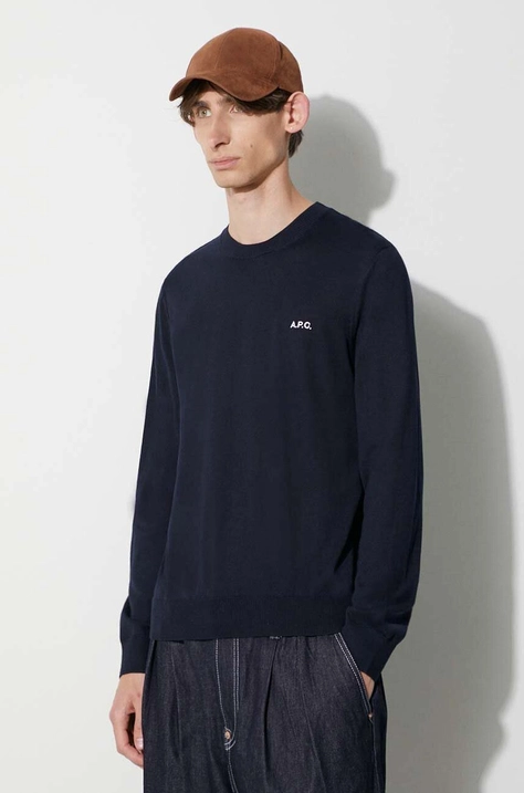 A.P.C. wool jumper men’s navy blue color