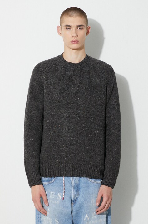 A.P.C. pulover de lână bărbați, culoarea gri, light