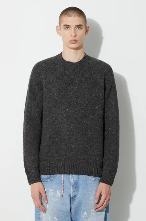 Вовняний светр A.P.C. чоловічий колір сірий легкий
