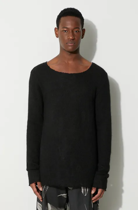 Вълнен пуловер 424 0 мъжки в черно 35424M171.236506