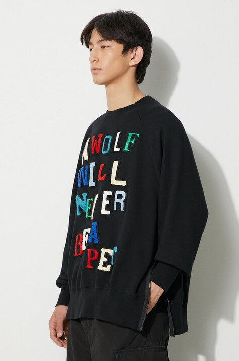 Хлопковая кофта Undercover Sweatshirt мужская цвет чёрный узор UC2C4811.2