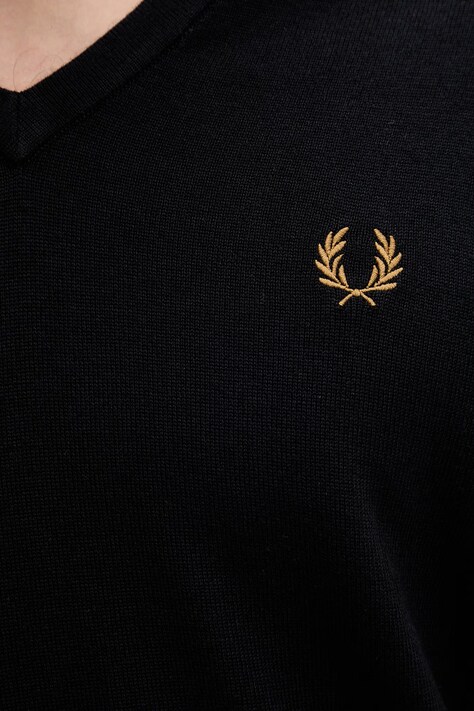 Вовняний светр Fred Perry — AW23-SWM0LL, темно-синій — фото 5