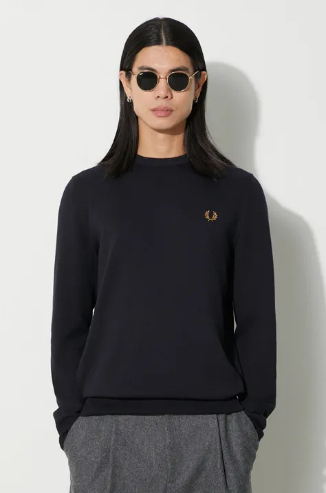 Fred Perry wool jumper men’s navy blue color K9601.795