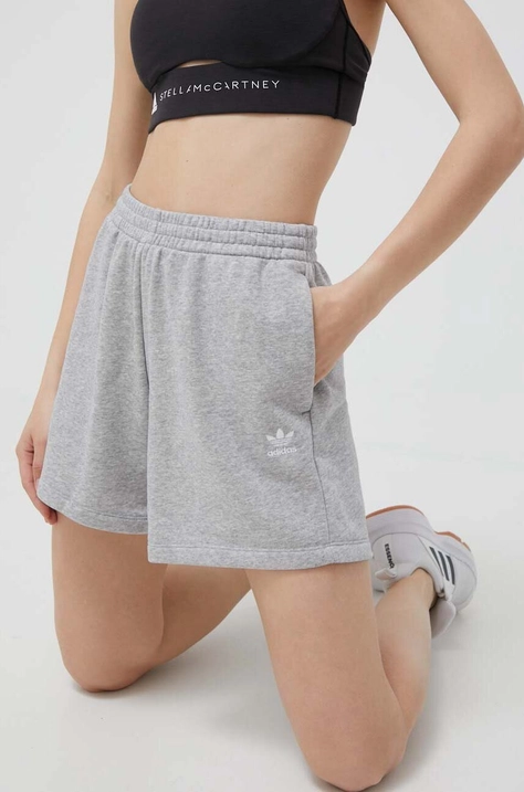 adidas Originals szorty damskie kolor szary melanżowe high waist