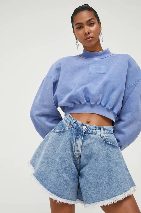 Джинсові шорти Moschino Jeans жіночі однотонні висока посадка