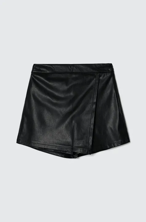 Detské krátke nohavice United Colors of Benetton čierna farba, jednofarebné