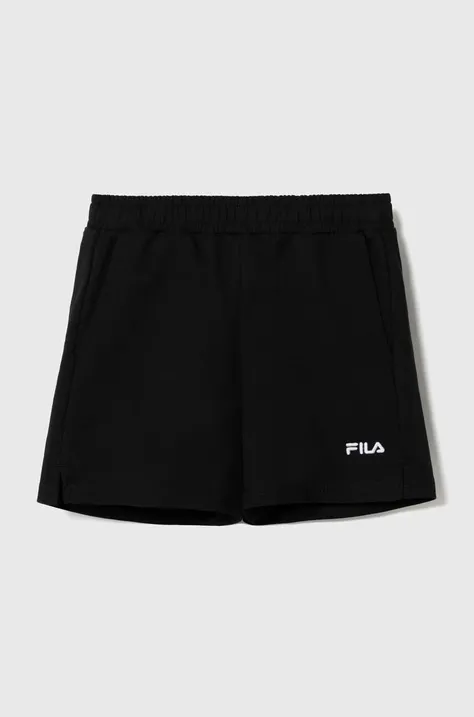 Детски къси панталони Fila BERSENBRUECK shorts в черно с изчистен дизайн с регулируема талия