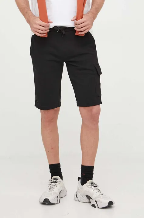 Pamučne kratke hlače Calvin Klein Jeans boja: crna