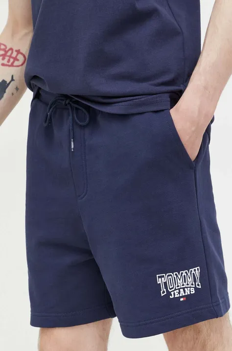 Pamučne kratke hlače Tommy Jeans boja: tamno plava