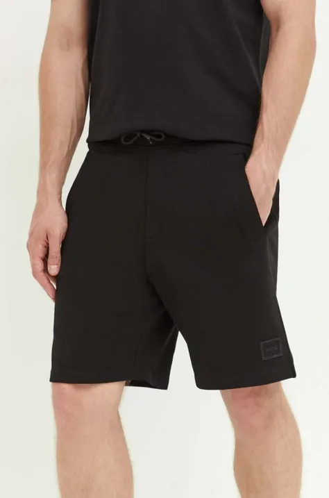 Pamučne kratke hlače HUGO boja: crna