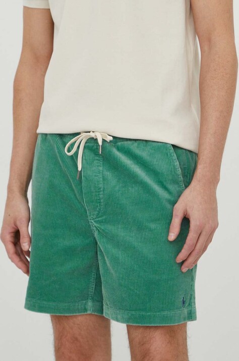 Polo Ralph Lauren pantaloni scurți din velur culoarea verde 710800214