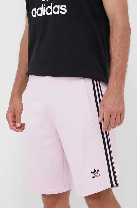 adidas Originals szorty bawełniane kolor różowy